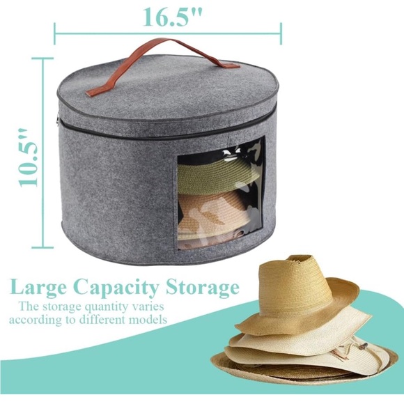 Fabric Hat Storage Container Home Travel NEW - Picture 3 of 9